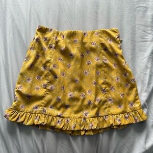 Altar'd State Gold Bubble Mini Skirt with Ruffles